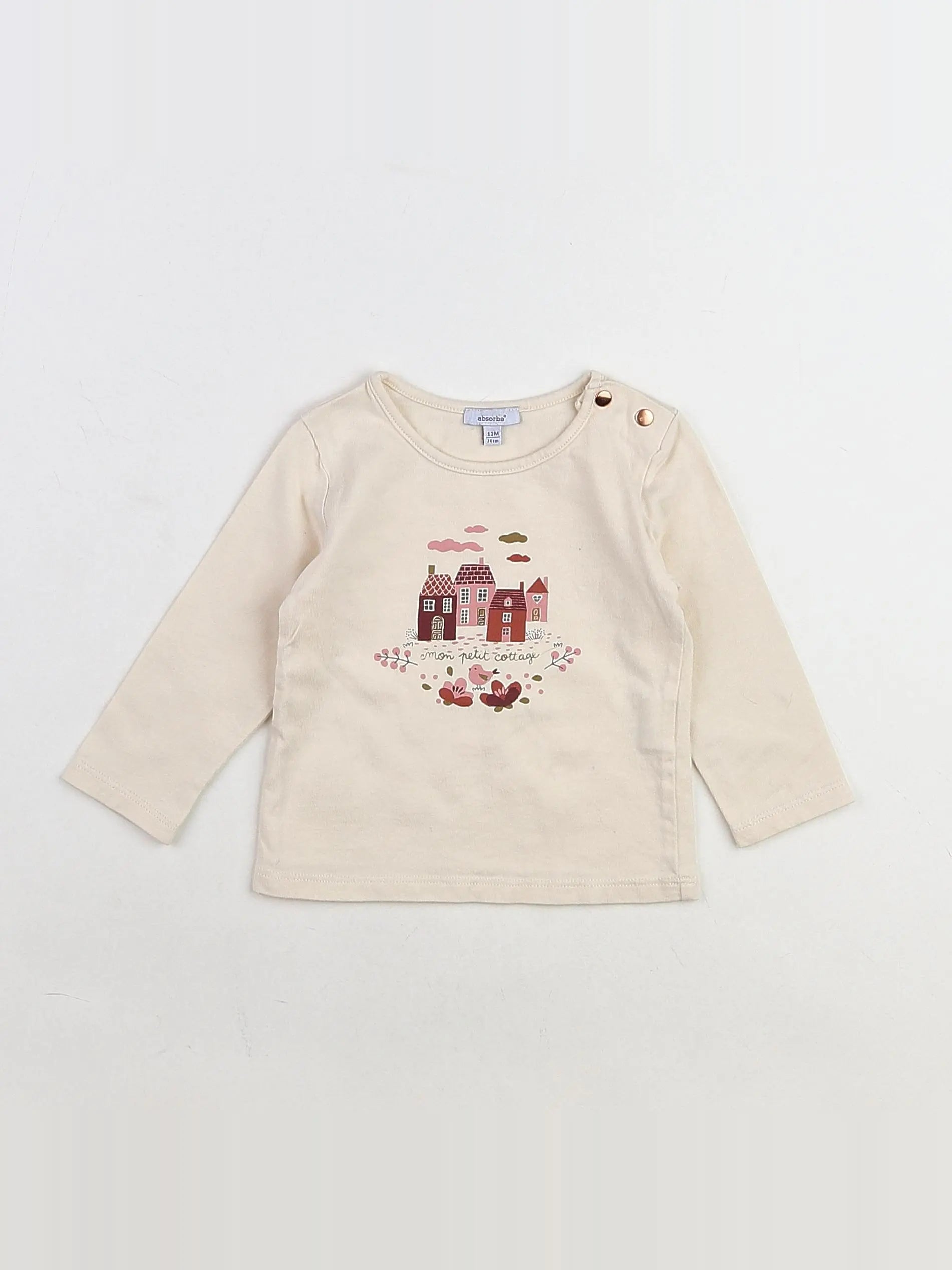 Absorba - tee-shirt beige - 12 mois