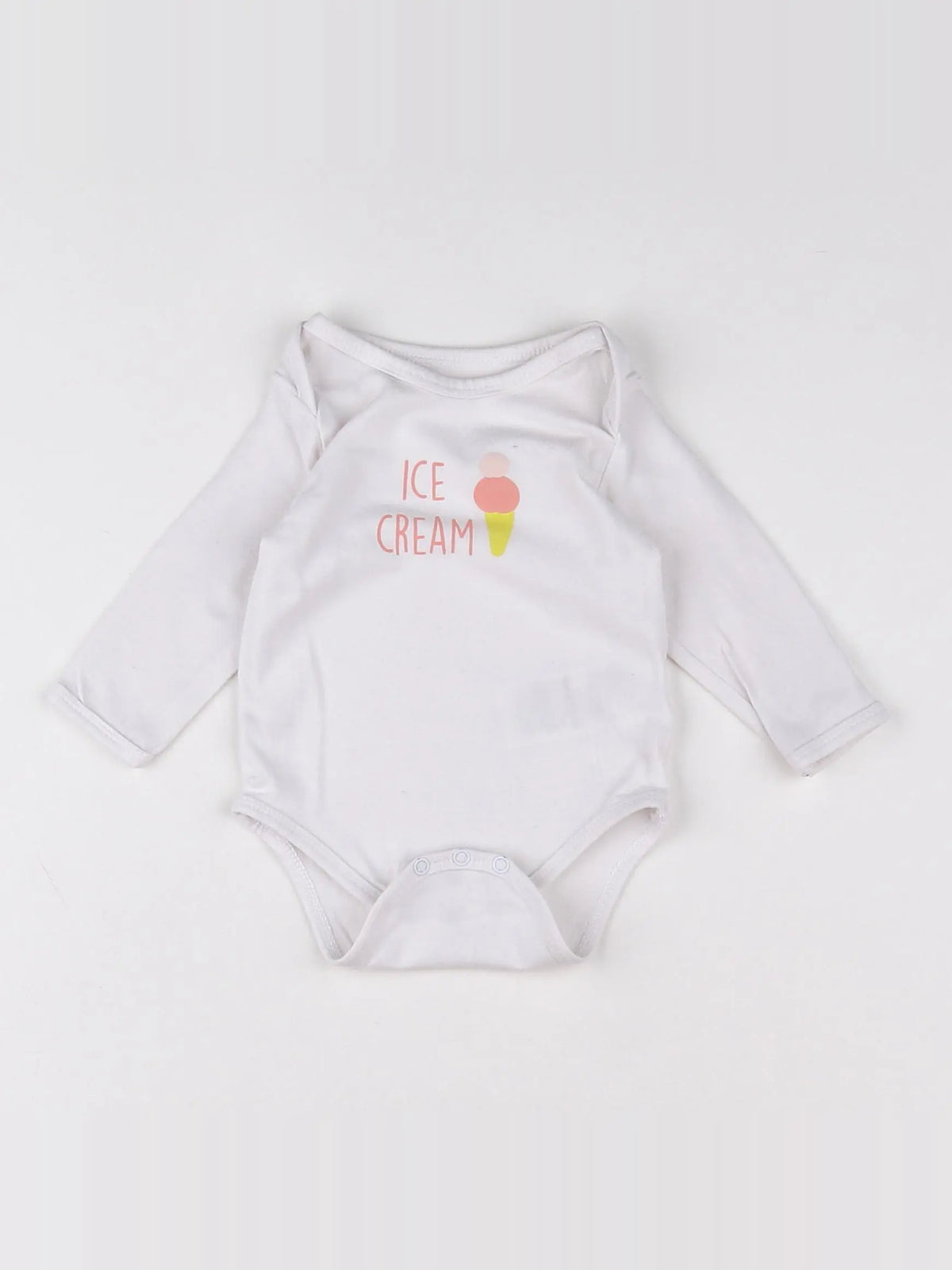 Vertbaudet - body rose, blanc - 3 mois