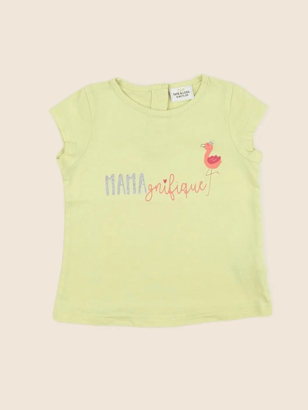 Tape à l'oeil - tee-shirt jaune, rose - 12 mois