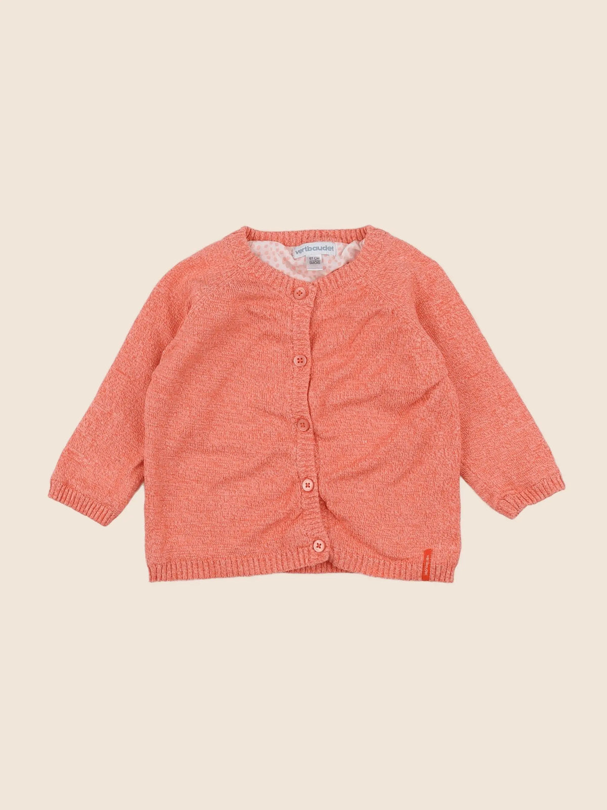 Vertbaudet - gilet rose - 6 mois