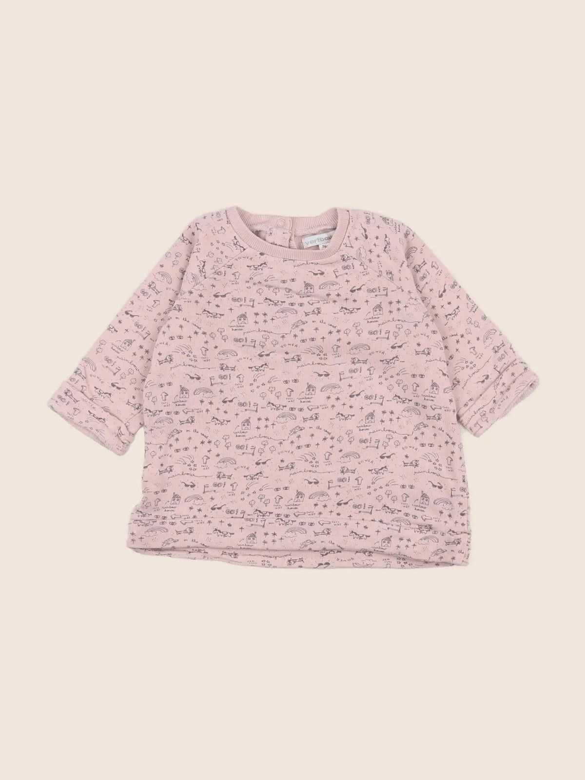 Vertbaudet - sweat rose - 12 mois