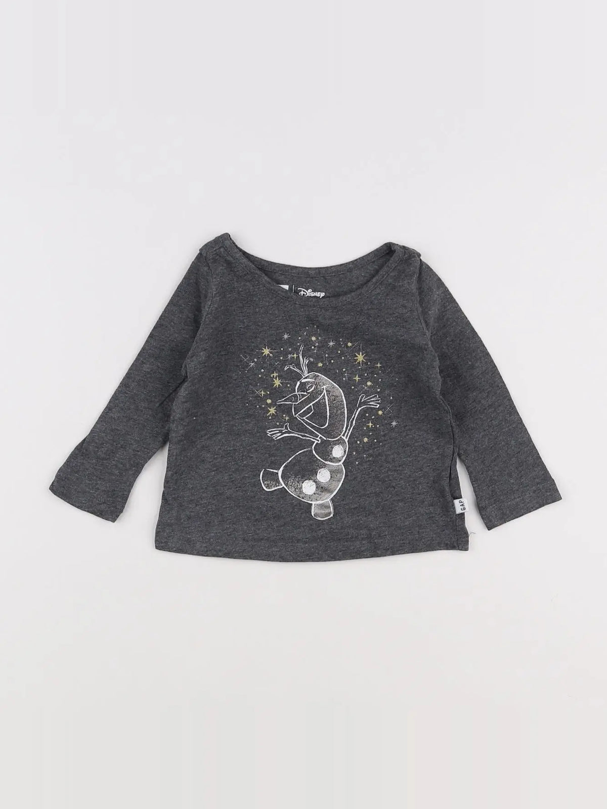 GAP - tee-shirt gris, or - 6/12 mois