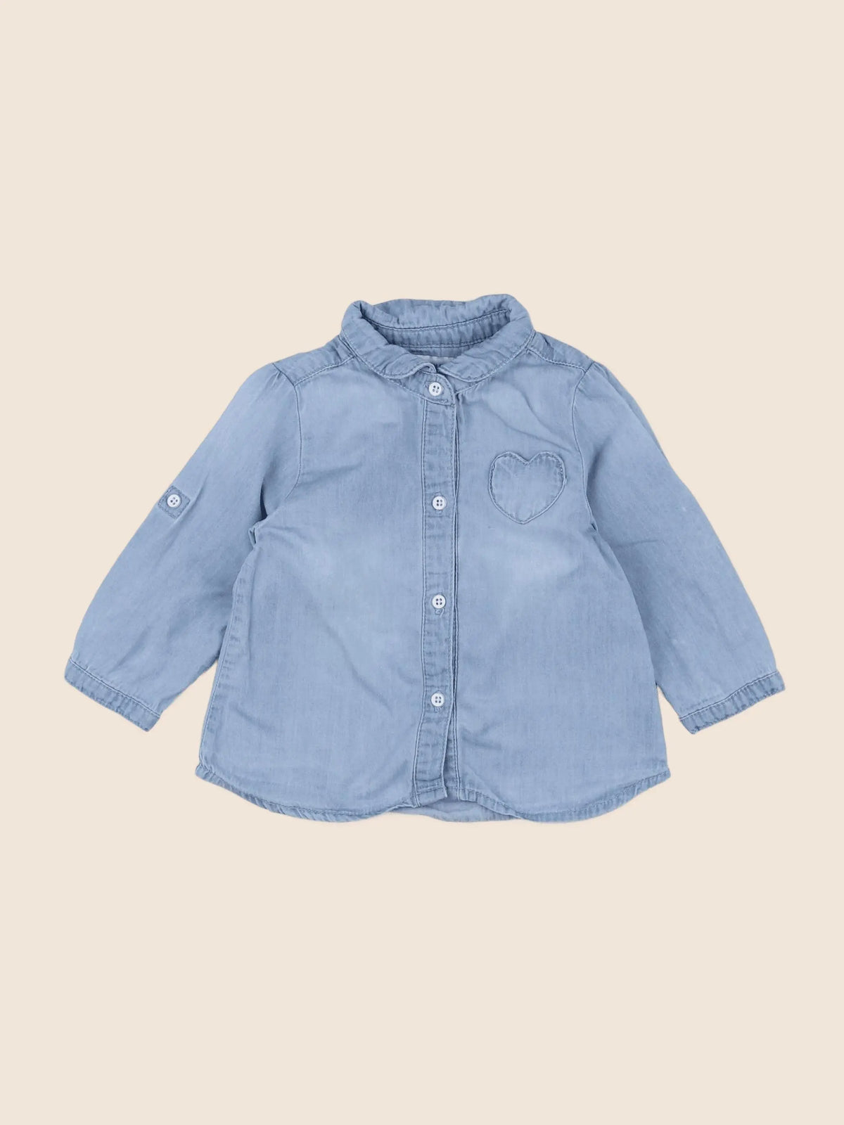 Vertbaudet - chemise bleu - 6 mois
