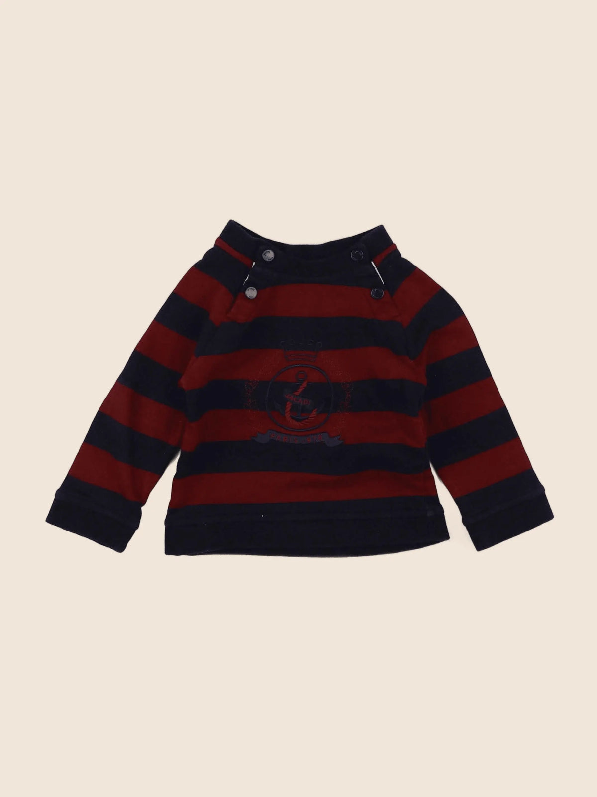 Jacadi - tee-shirt bleu, rouge - 12 mois