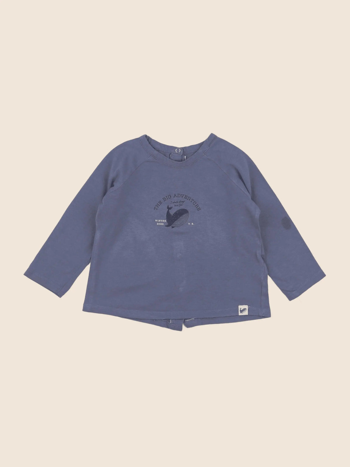 Vertbaudet - tee-shirt bleu - 12 mois