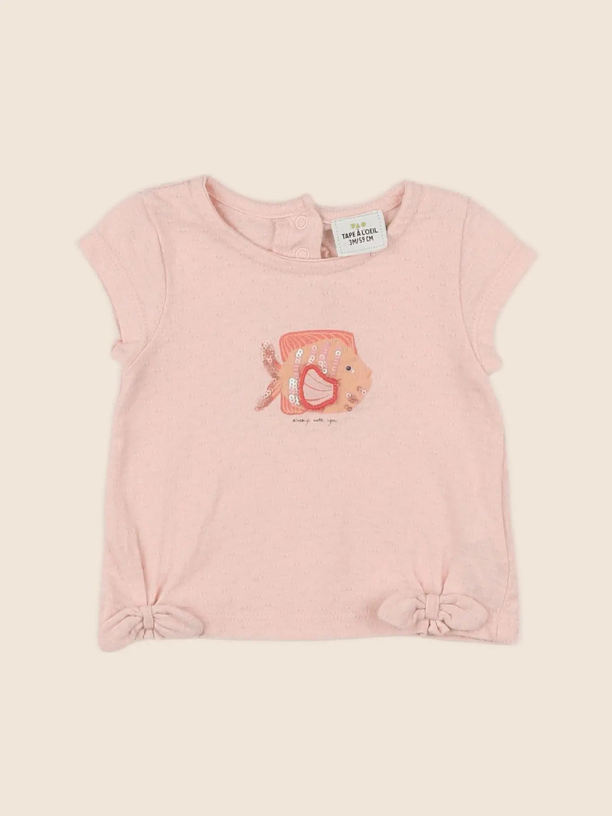 Tape à l'oeil - tee-shirt rose - 3 mois