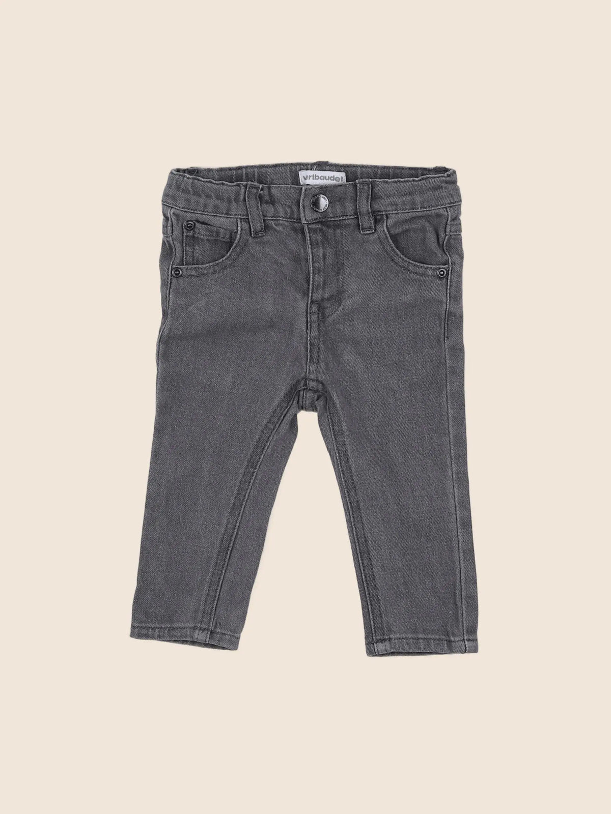 Vertbaudet - jean gris - 9 mois