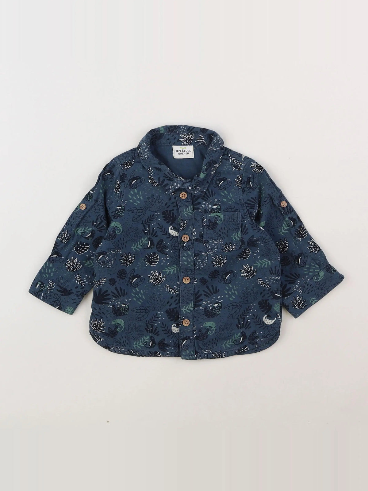 Tape à l'oeil - chemise bleu - 12 mois