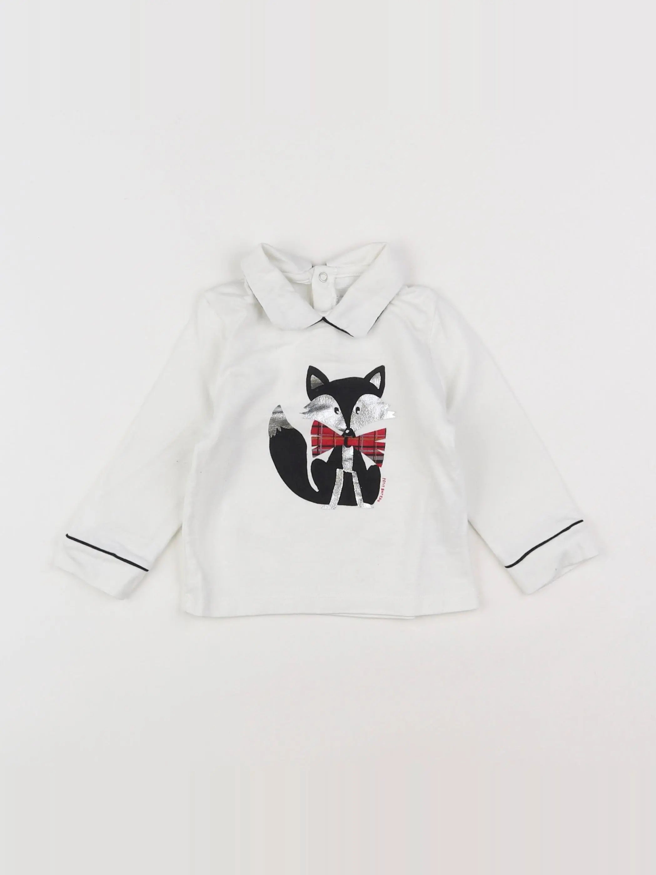 Petit Bateau - tee-shirt blanc - 12 mois