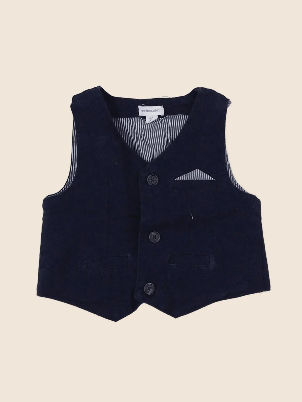 Vertbaudet - gilet bleu - 6 mois