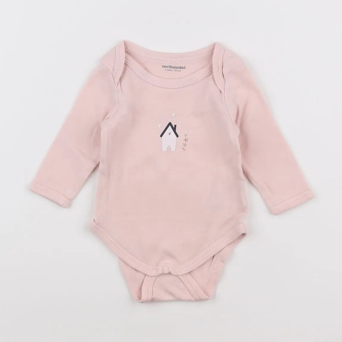 Vertbaudet - body rose - 3 mois
