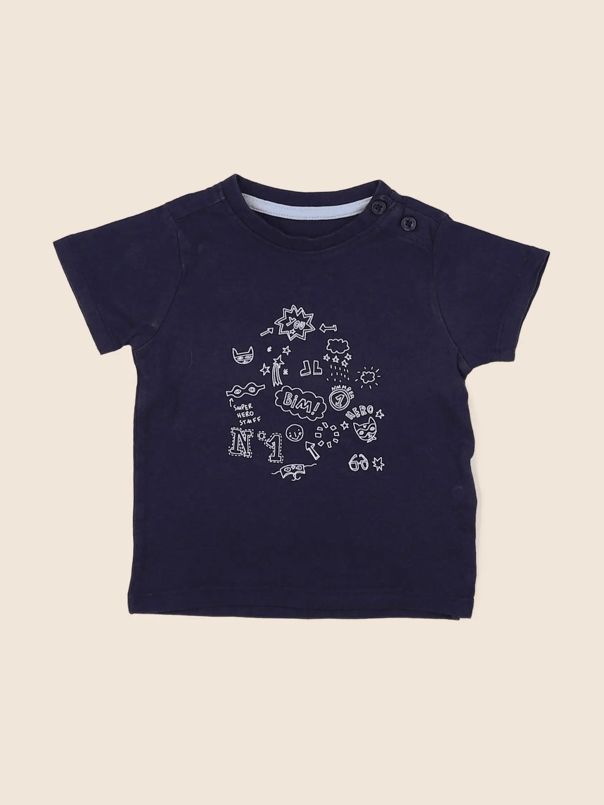 Vertbaudet - tee-shirt bleu - 6 mois