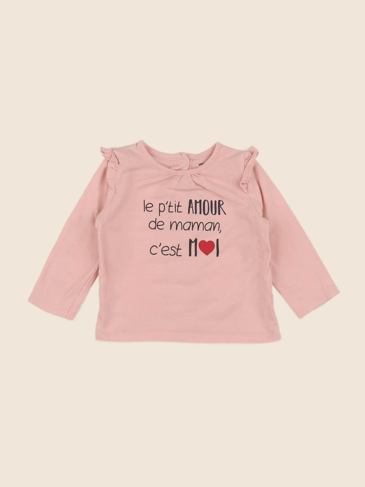 Vertbaudet - tee-shirt rose - 6 mois