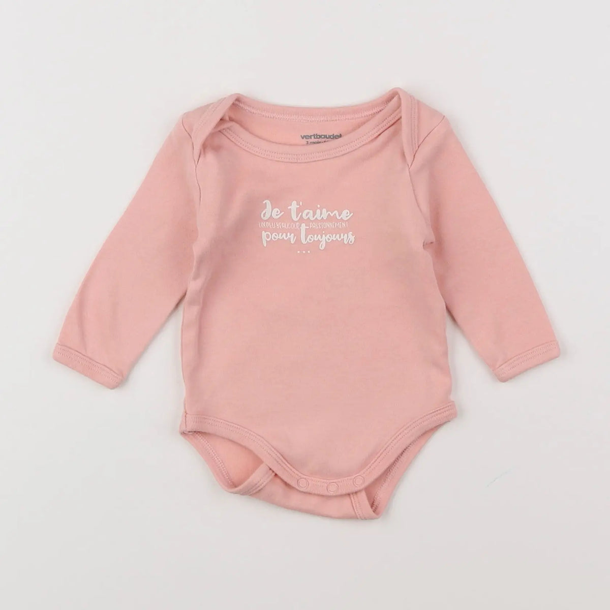 Vertbaudet - body rose - 3 mois