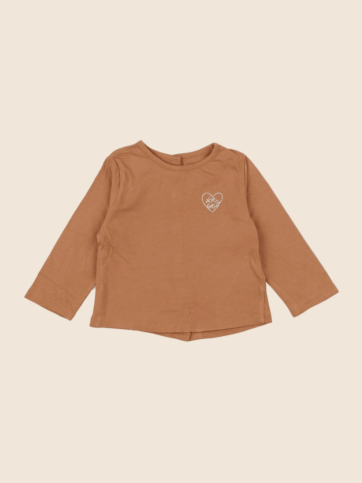 Vertbaudet - tee-shirt marron, or - 6 mois