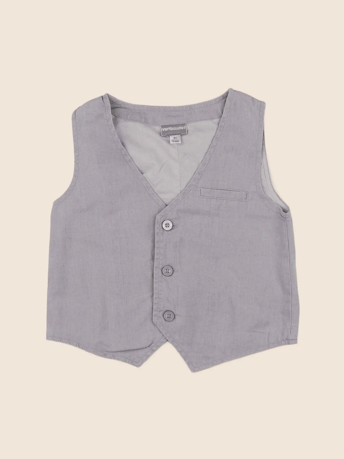 Vertbaudet - gilet gris - 18 mois