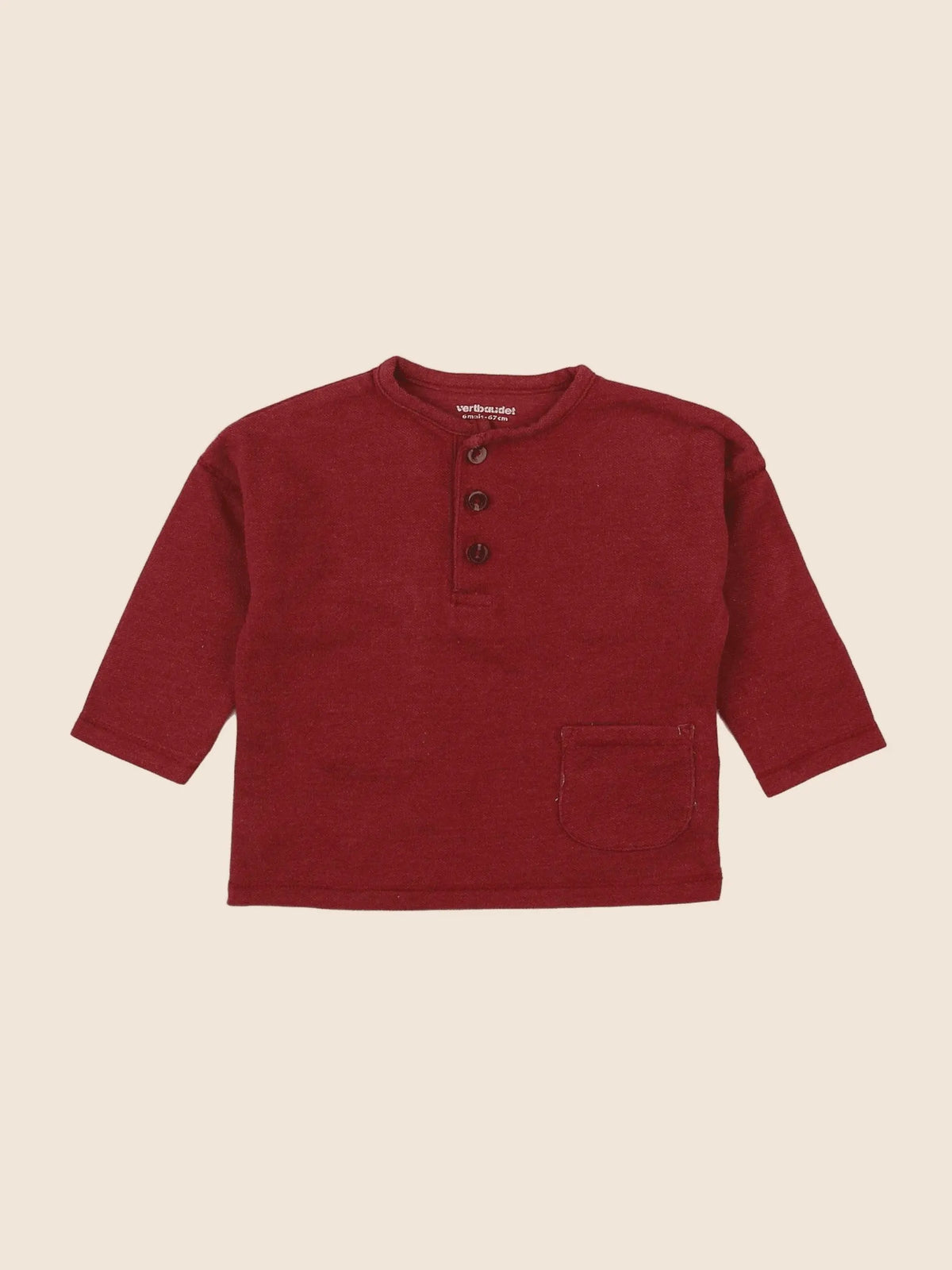 Vertbaudet - tee-shirt rouge - 6 mois