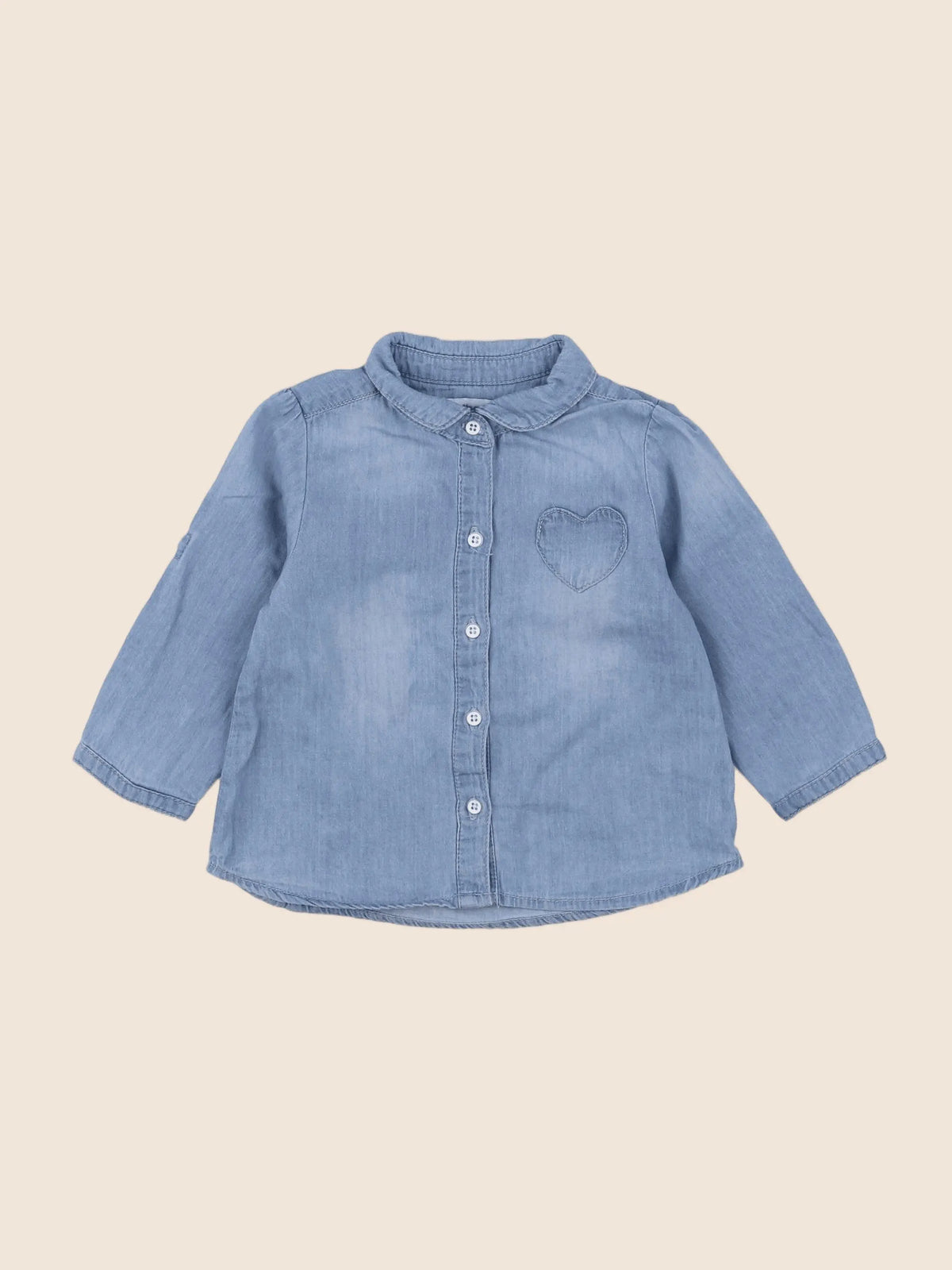 Vertbaudet - chemise bleu - 9 mois