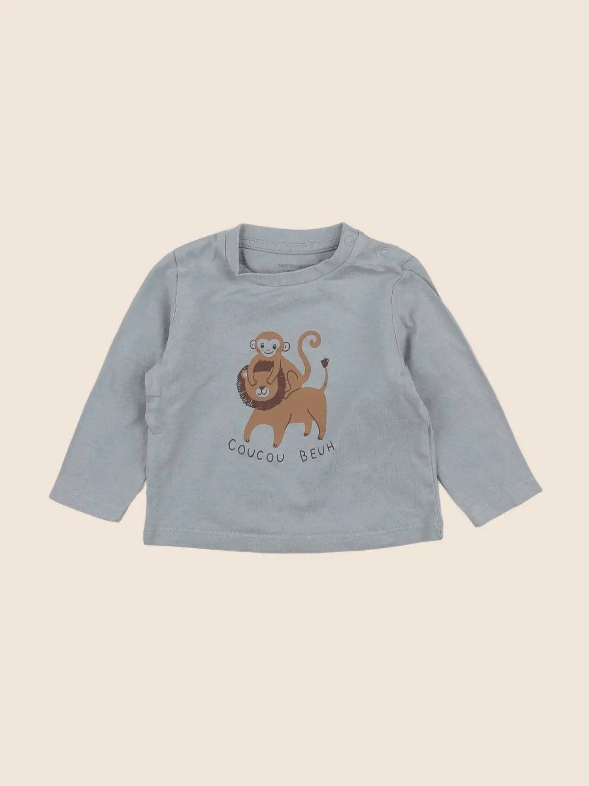 Vertbaudet - tee-shirt bleu - 6 mois