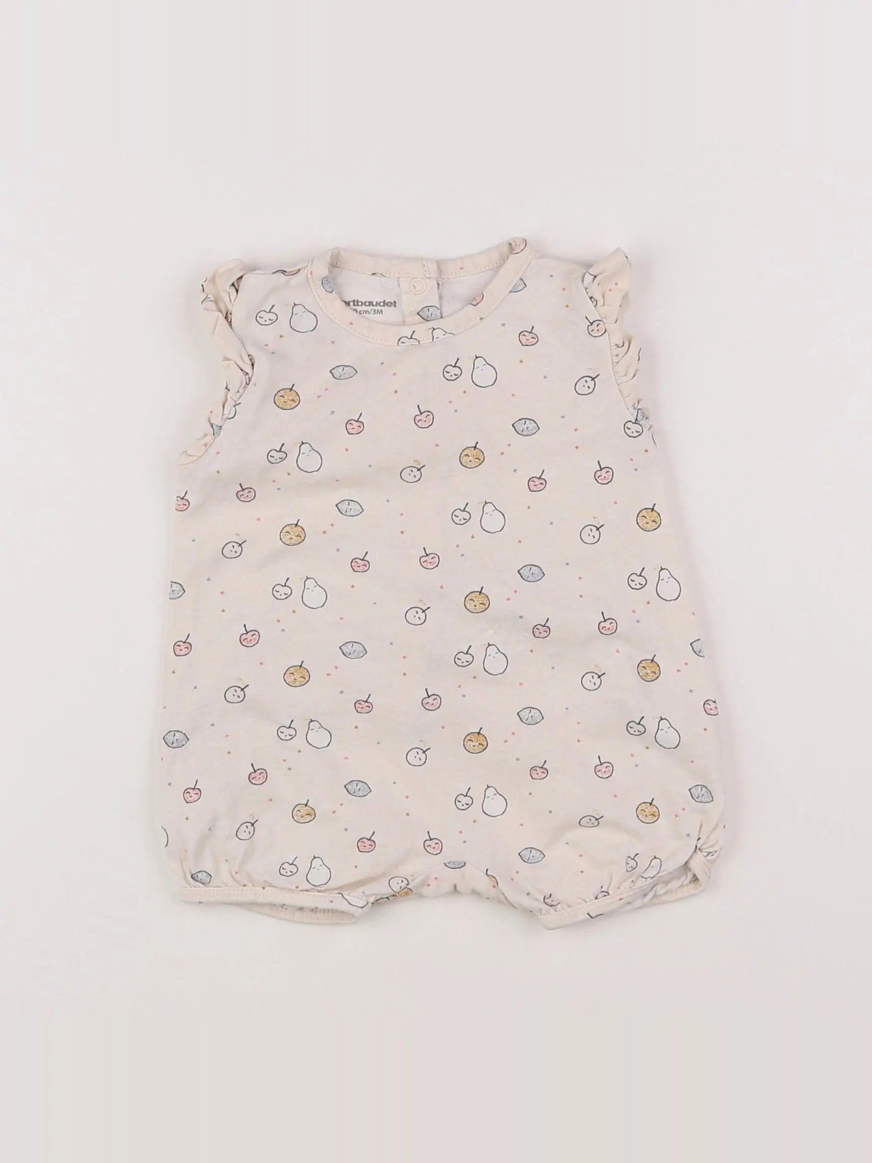 Vertbaudet - pyjama coton beige - 3 mois