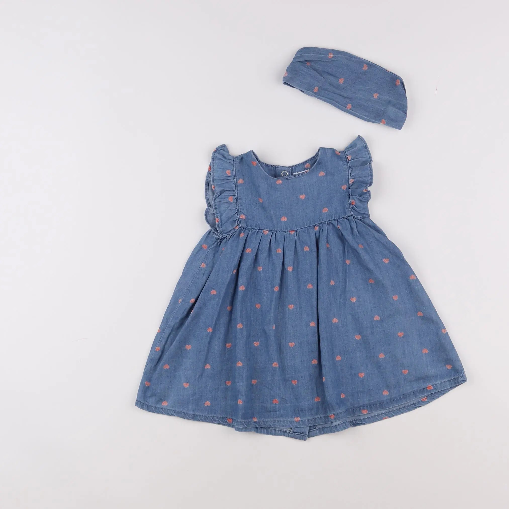 Vertbaudet - robe bleu - 12 mois