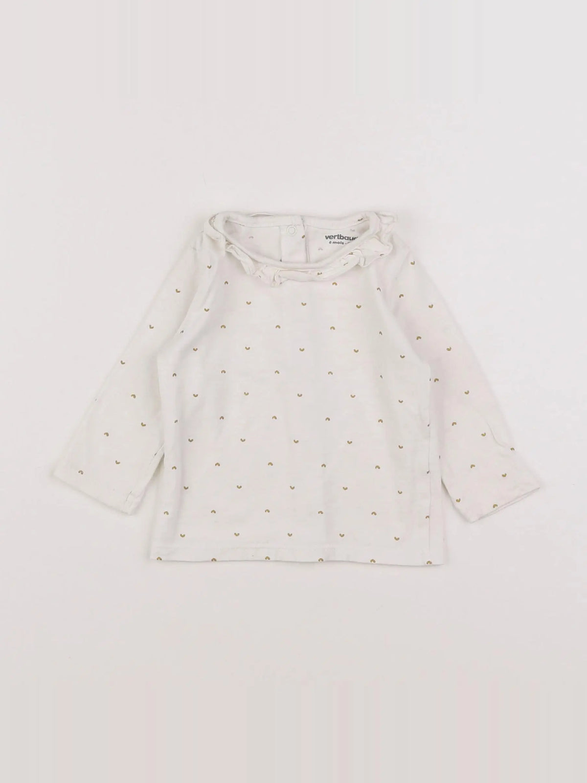 Vertbaudet - tee-shirt blanc, or - 6 mois