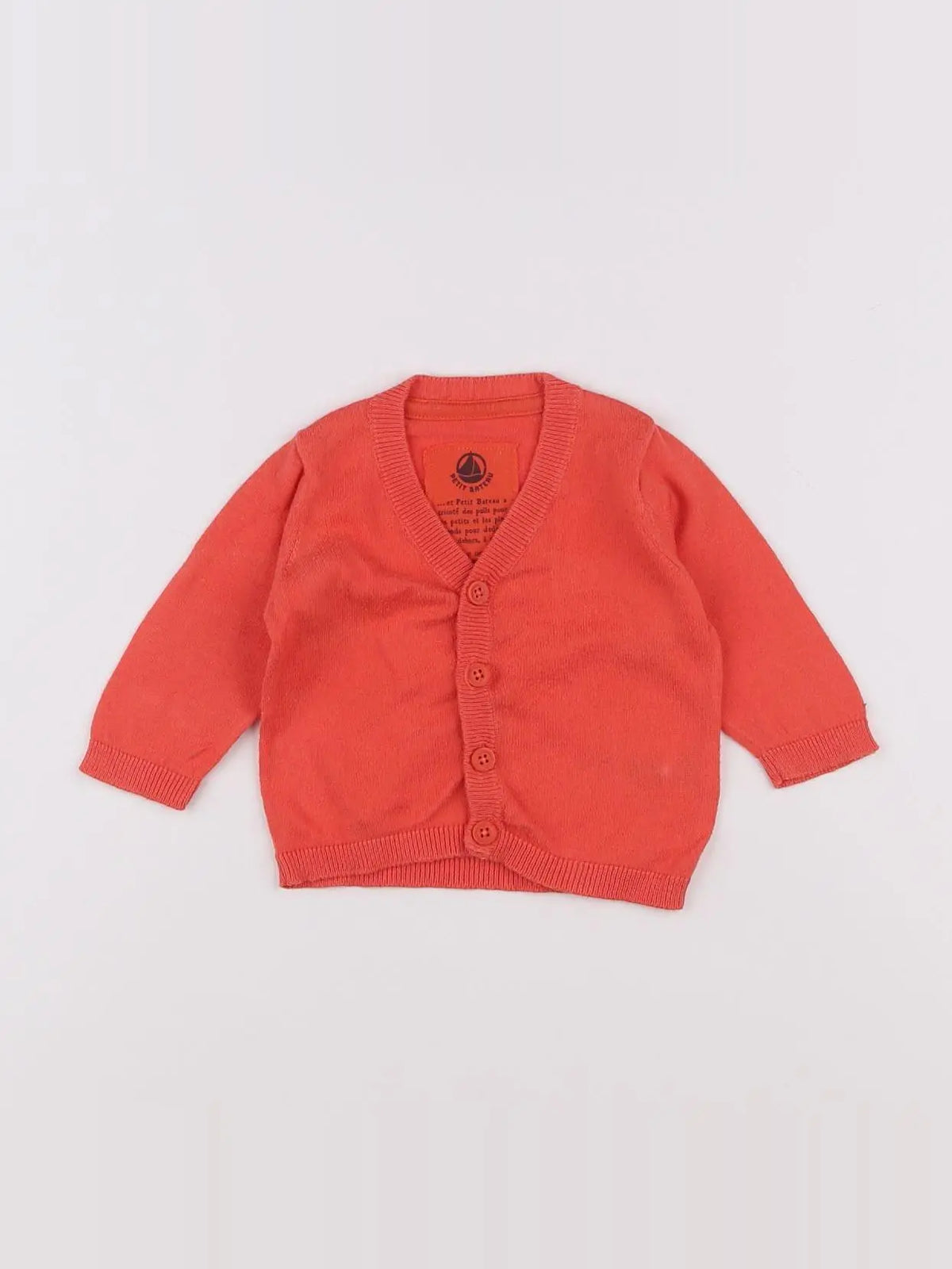 Petit Bateau - gilet rouge - 3 mois