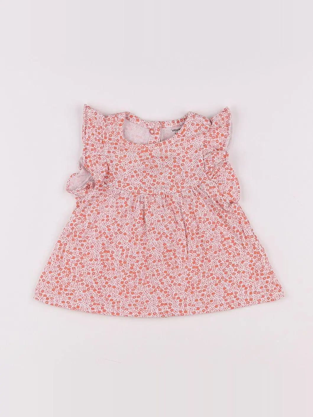 Vertbaudet - robe blanc, orange - 3 mois