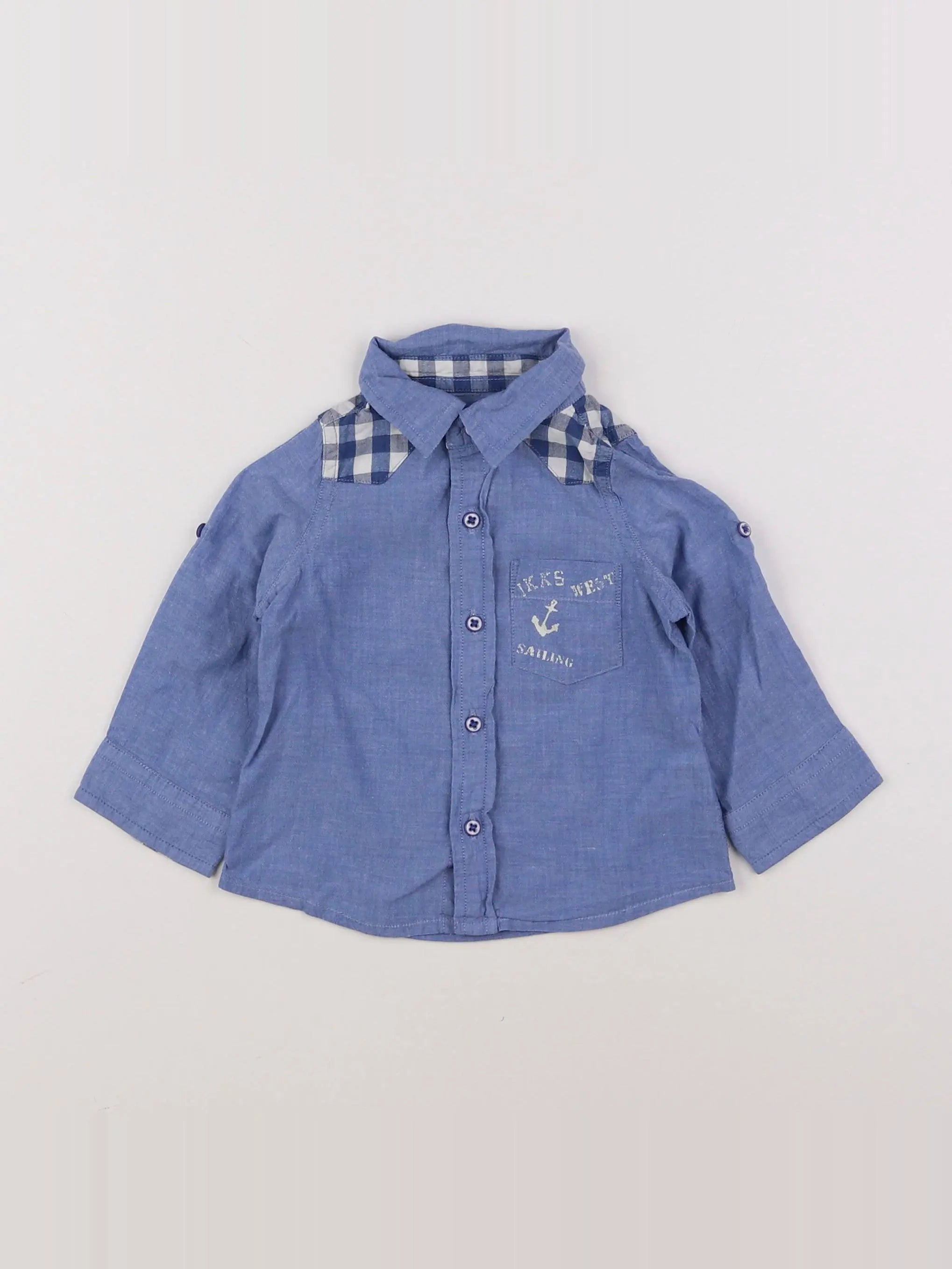 IKKS - chemise bleu - 6 mois