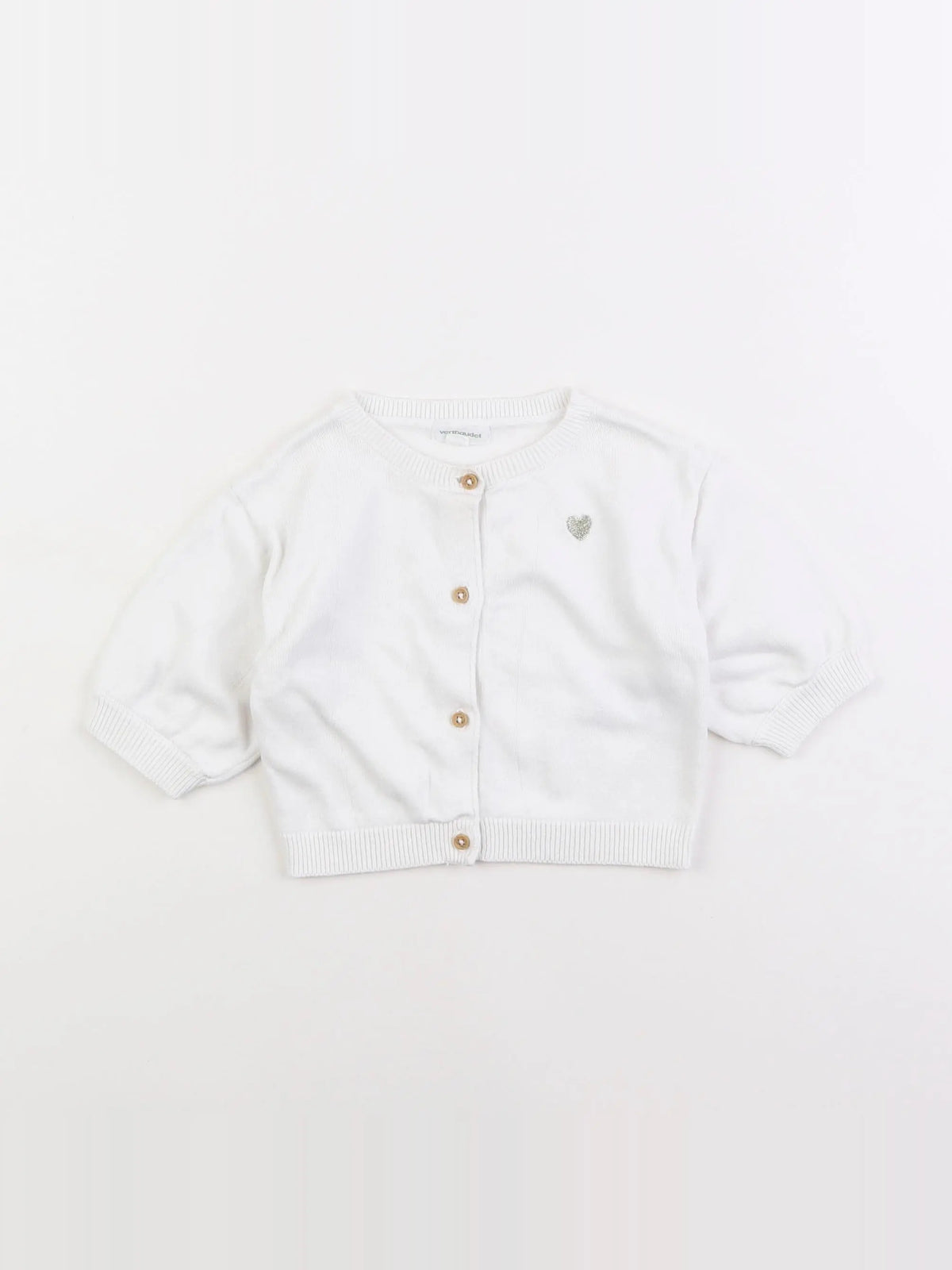 Vertbaudet - gilet blanc - 6 mois