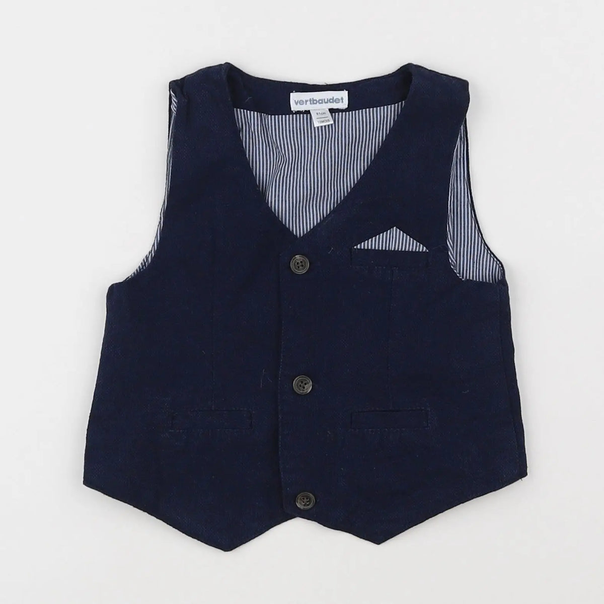 Vertbaudet - gilet bleu - 18 mois