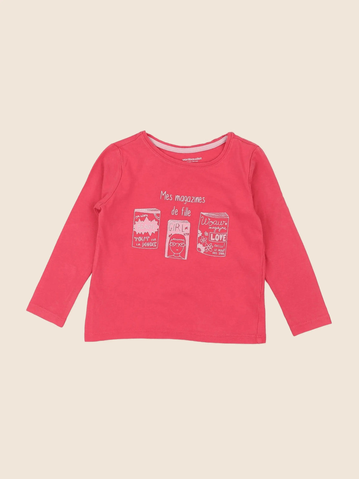 Vertbaudet - tee-shirt rose - 3 ans