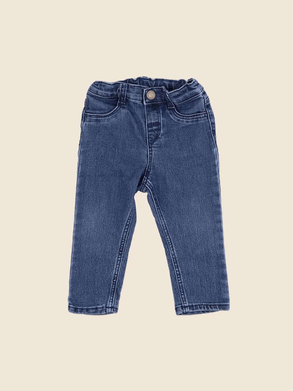 H&M - jean bleu - 9/12 mois