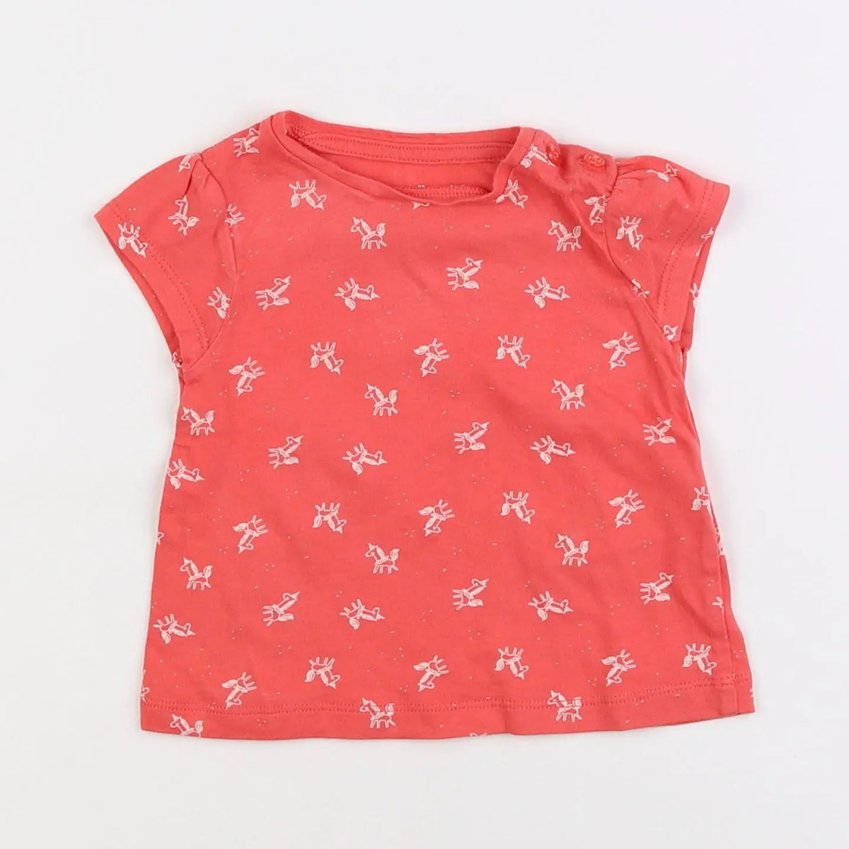 Vertbaudet - tee-shirt rouge - 6 mois