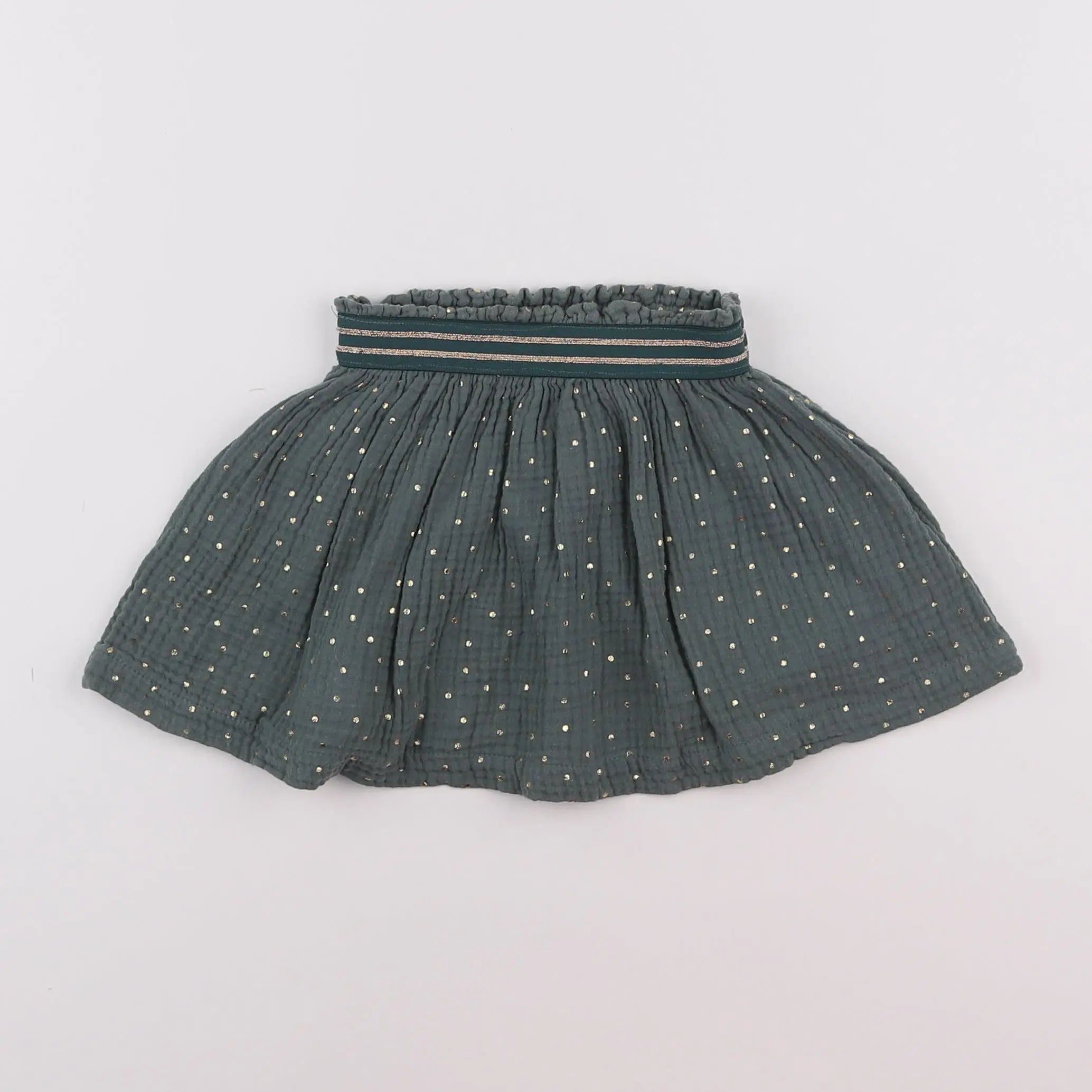 Vertbaudet - jupe vert, or - 2 ans
