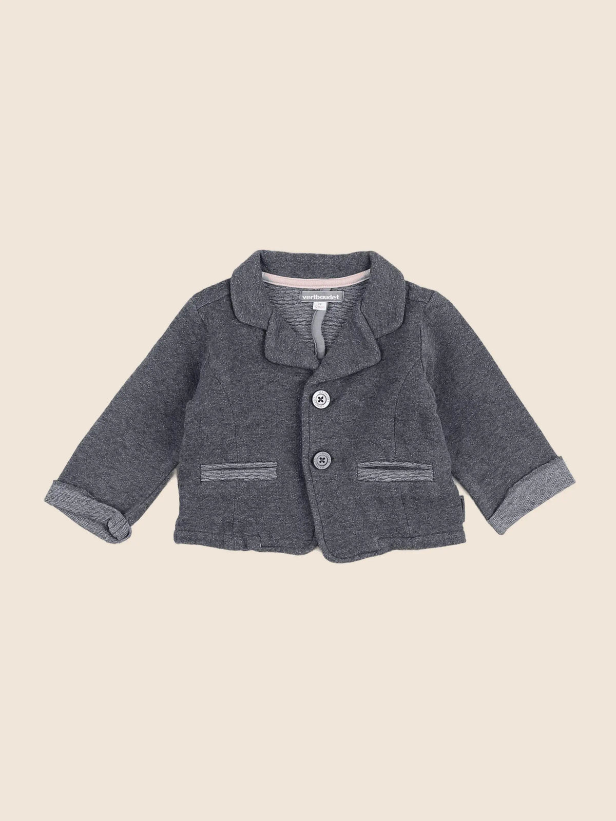Vertbaudet - veste gris - 12 mois