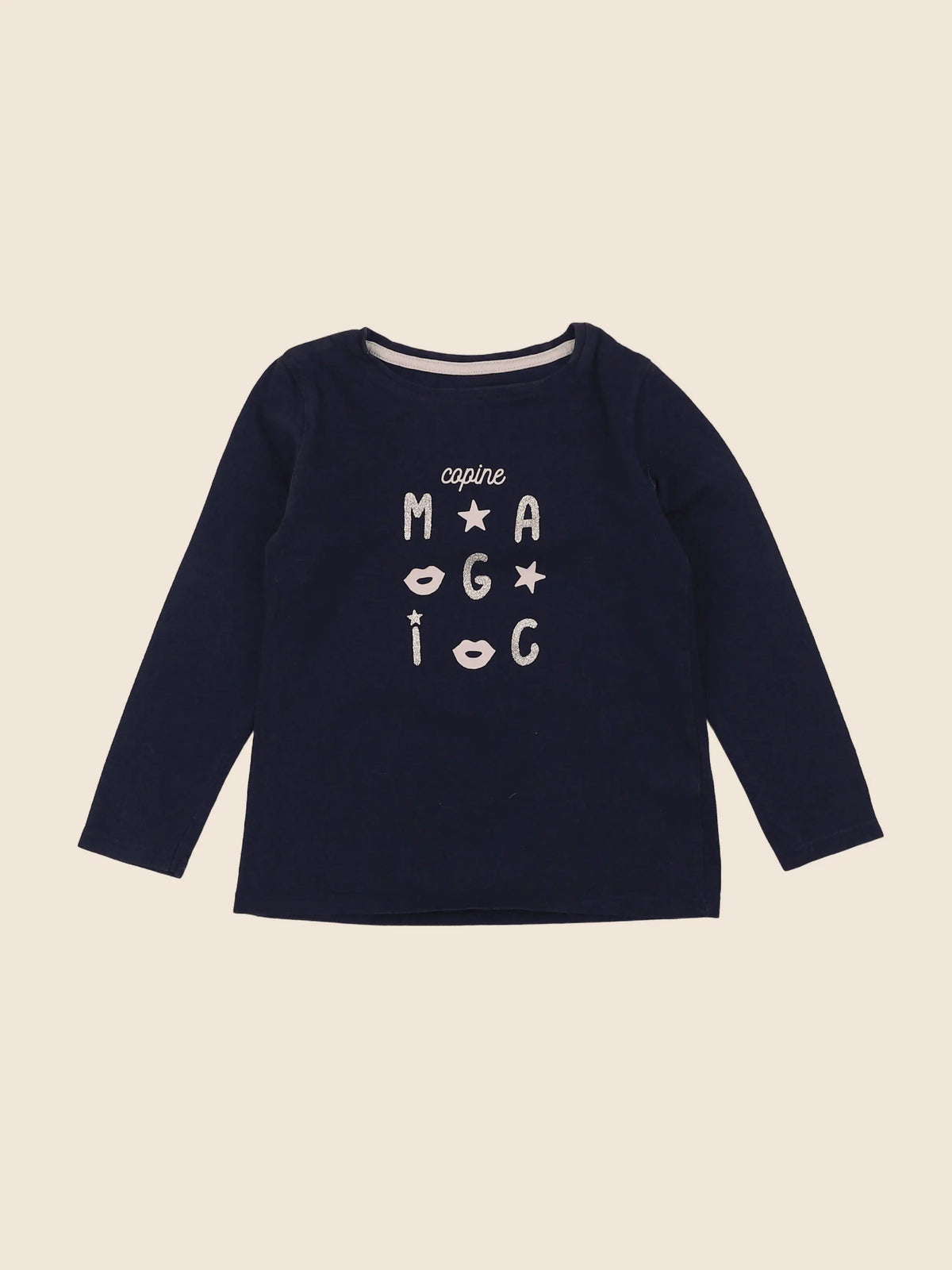 Vertbaudet - tee-shirt bleu, or - 4 ans