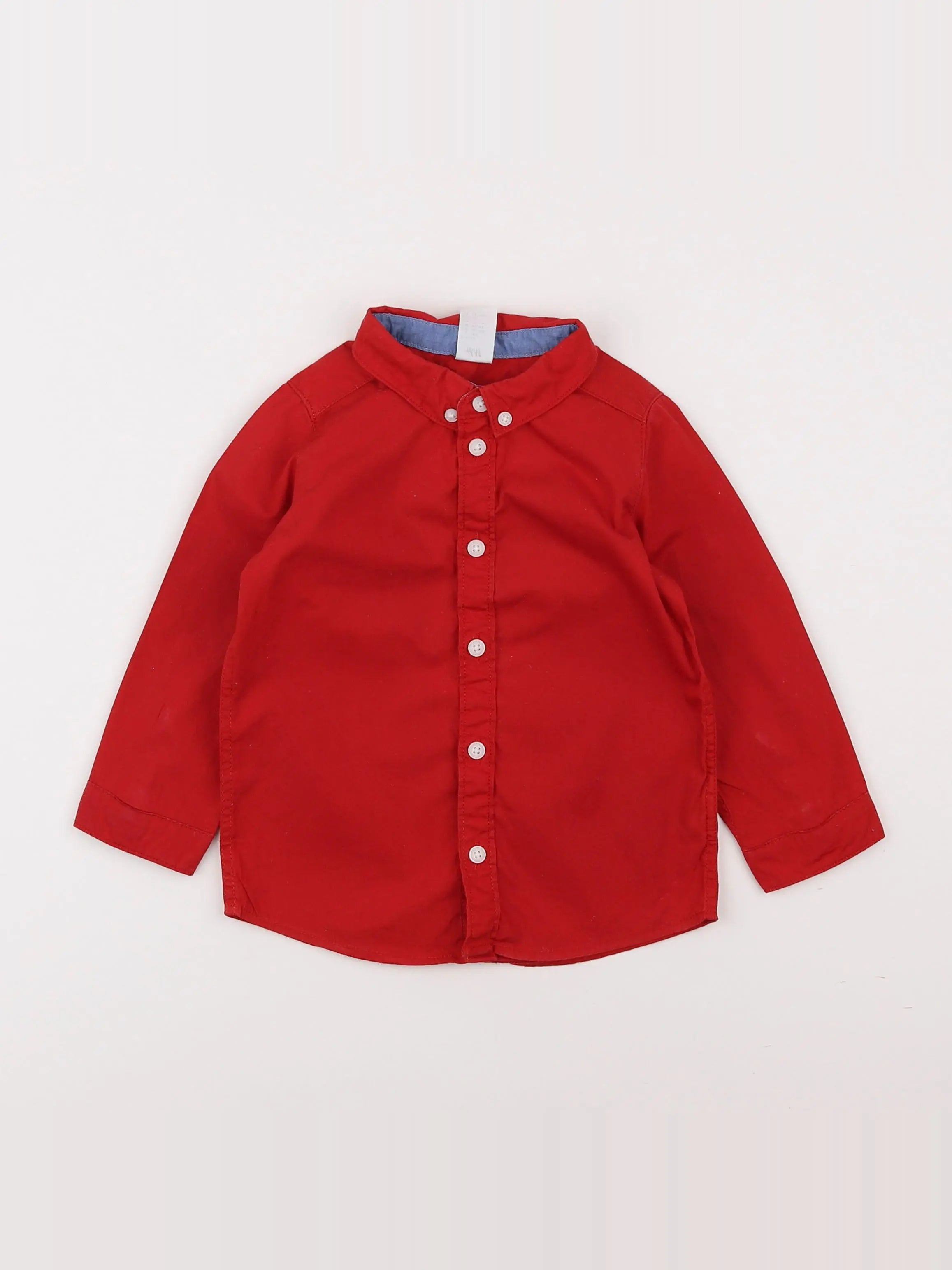 H&M - chemise rouge - 12/18 mois