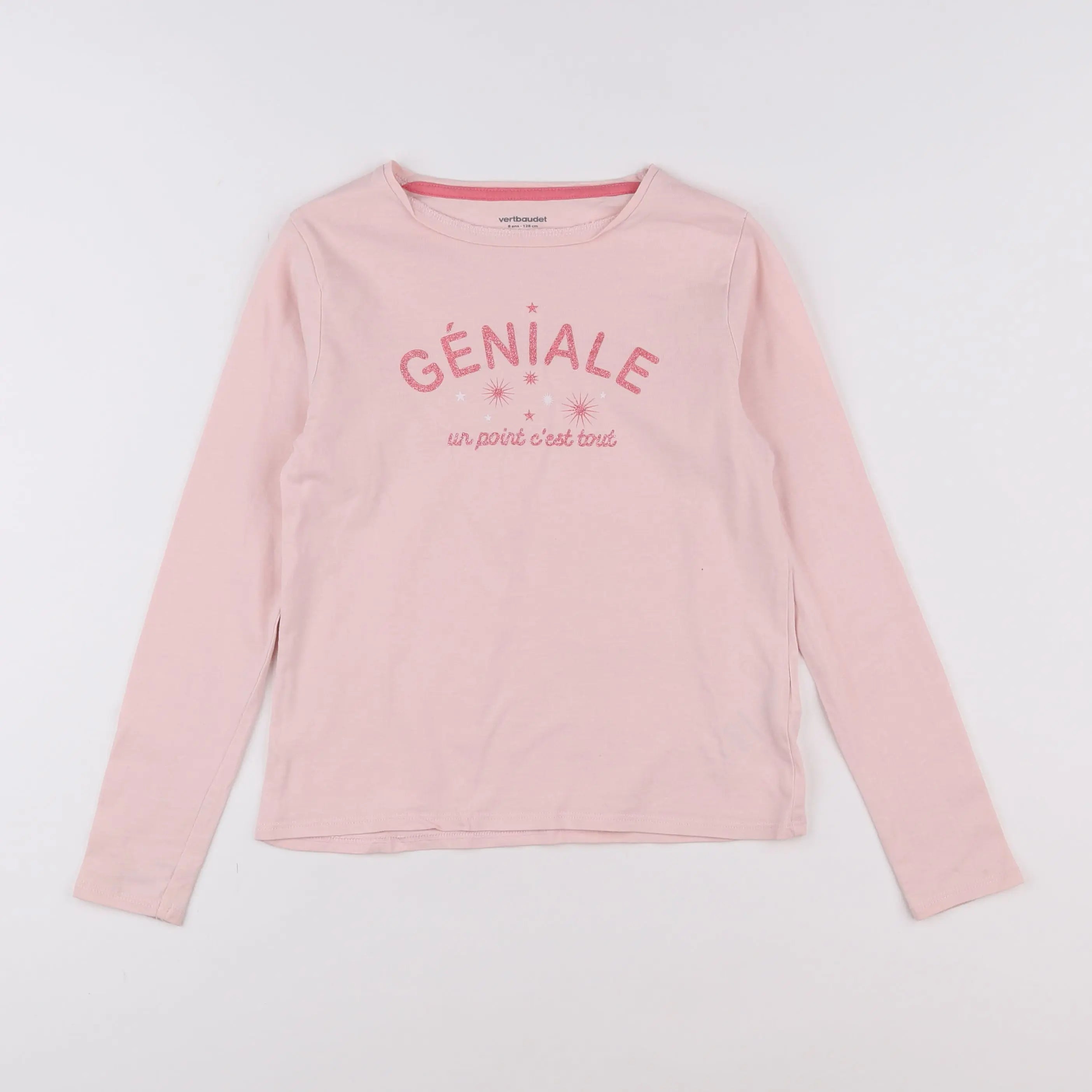 Vertbaudet - tee-shirt rose - 8 ans