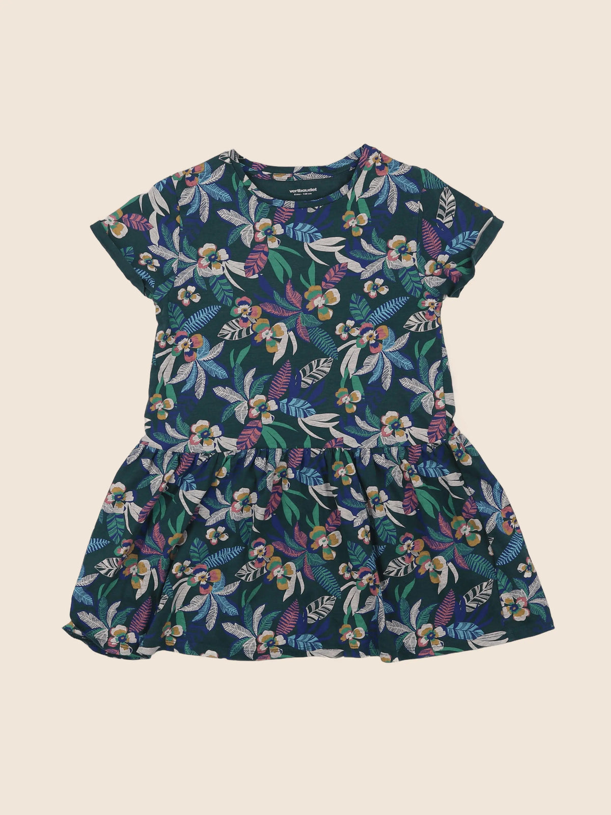 Vertbaudet - robe vert - 8 ans