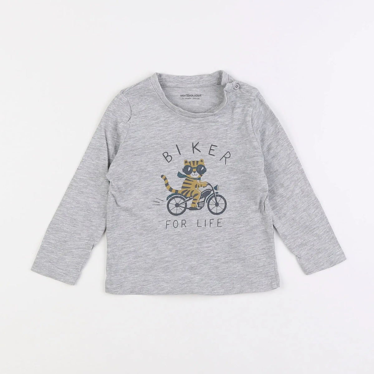 Vertbaudet - tee-shirt gris - 12 mois