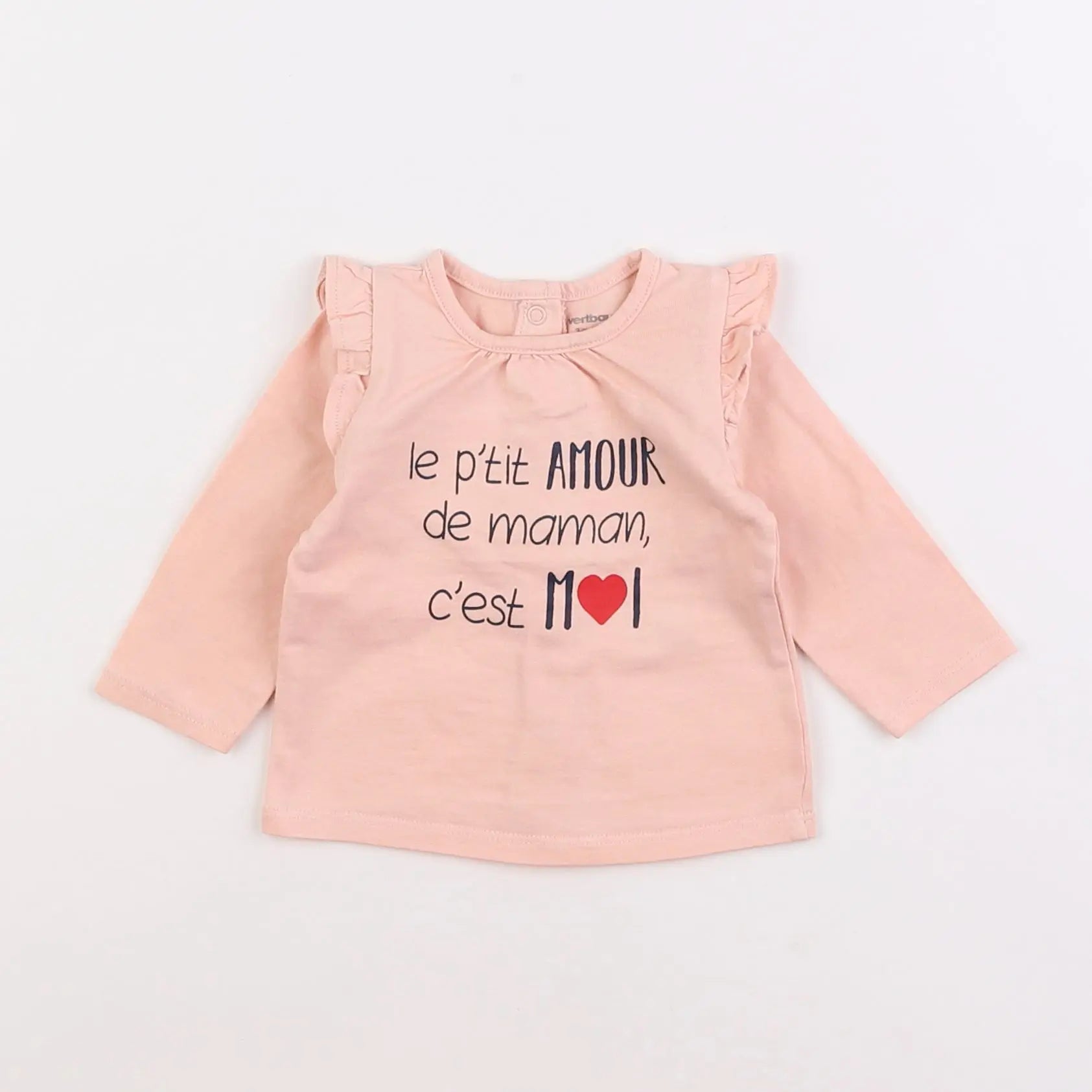Vertbaudet - tee-shirt rose - 3 mois