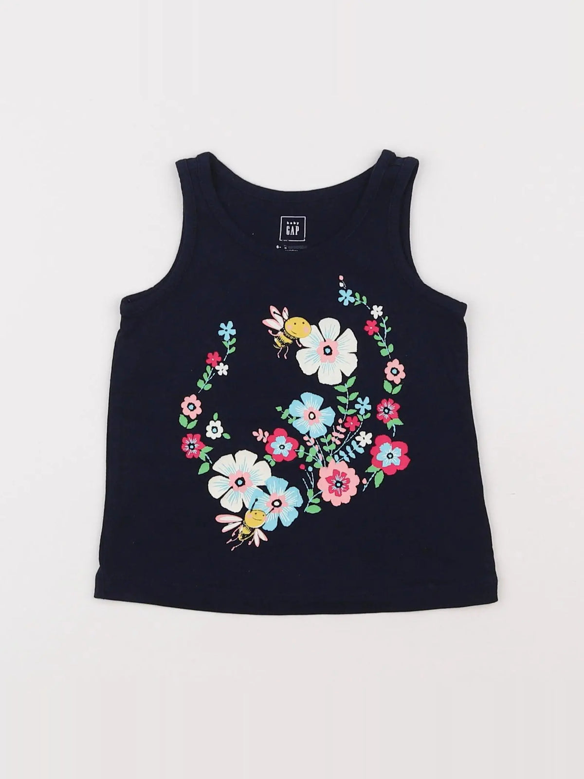 GAP - débardeur bleu - 6/9 mois