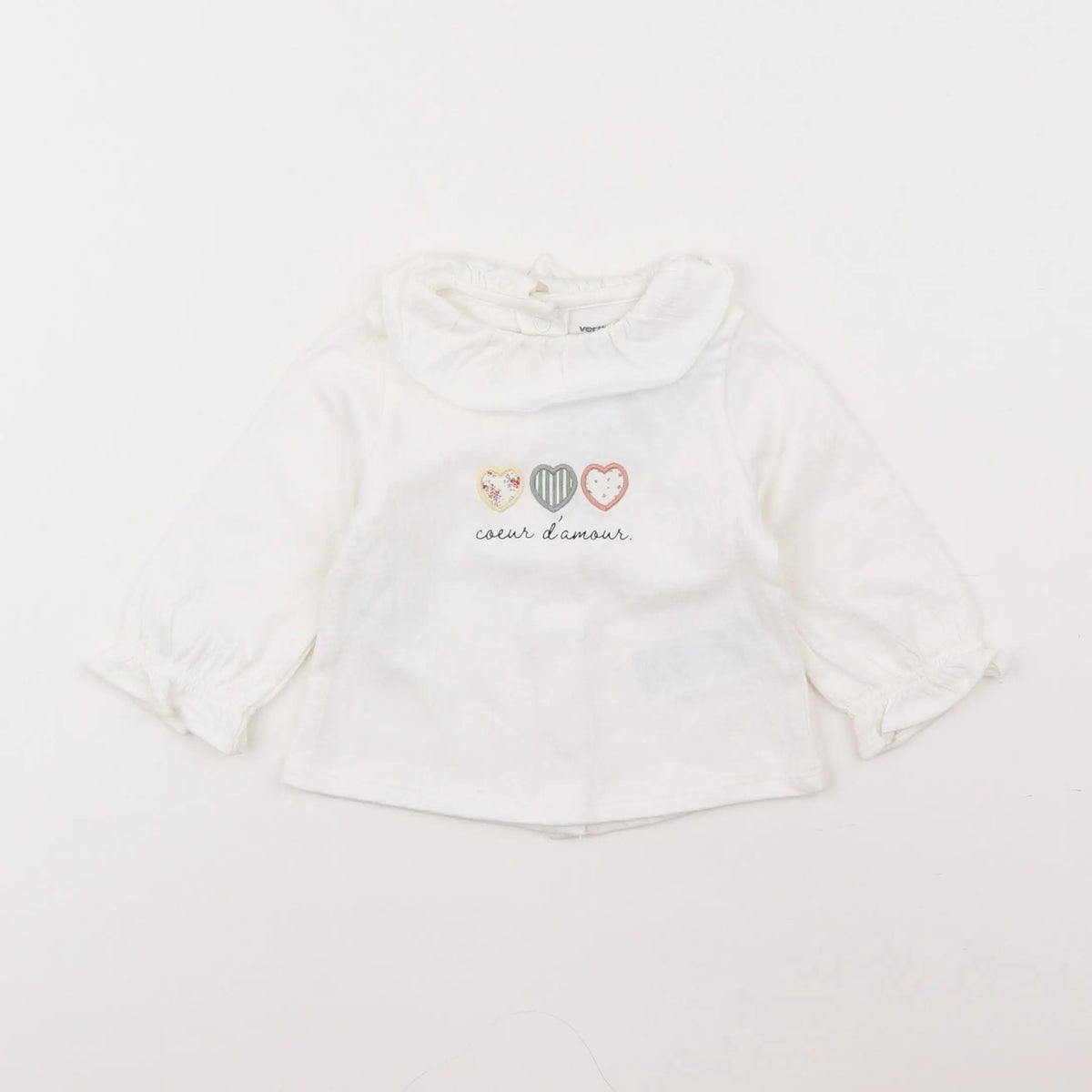 Vertbaudet - tee-shirt blanc - 6 mois