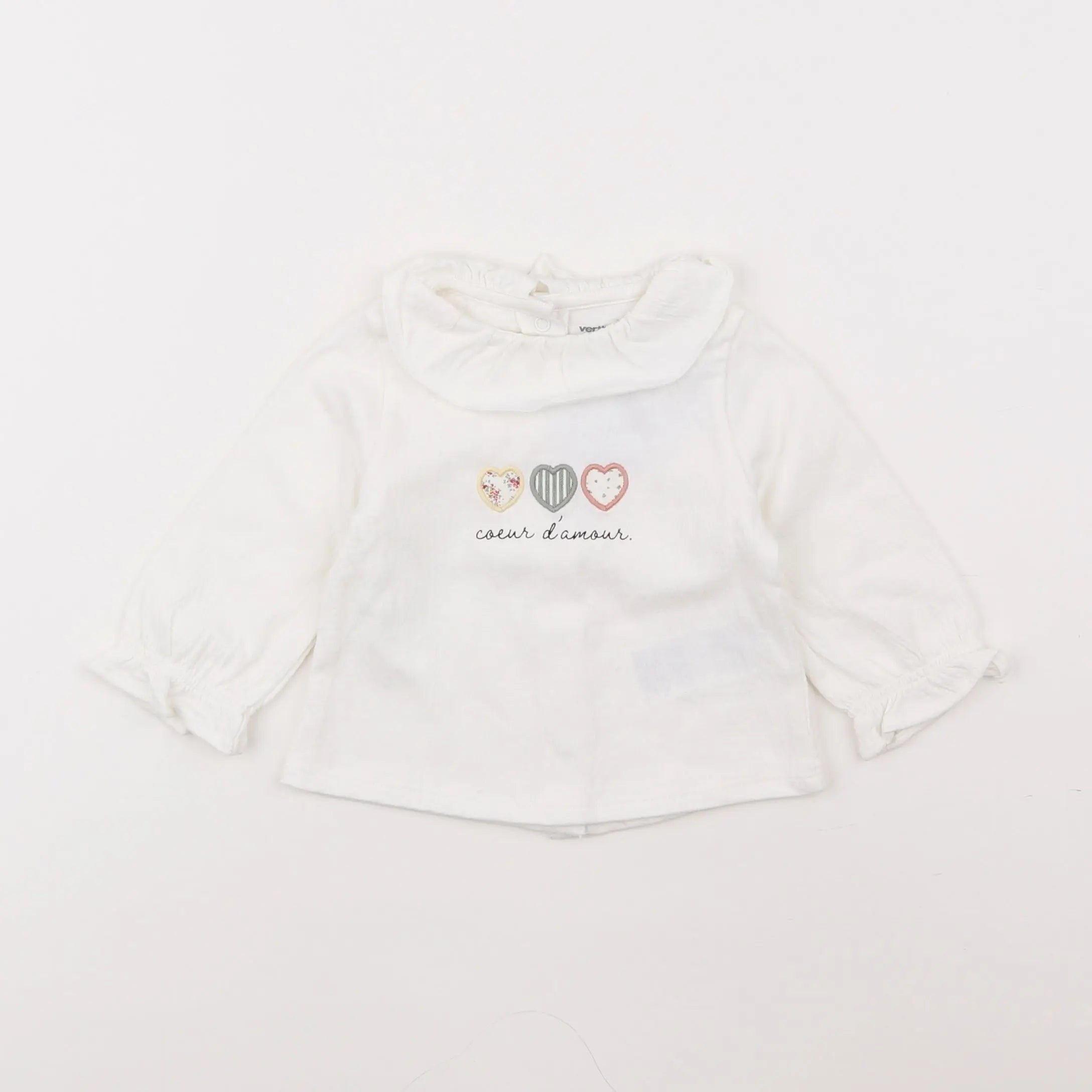 Vertbaudet - tee-shirt blanc - 6 mois