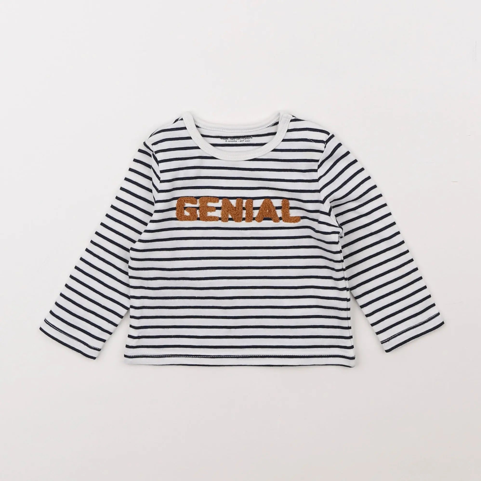 Vertbaudet - tee-shirt bleu - 6 mois