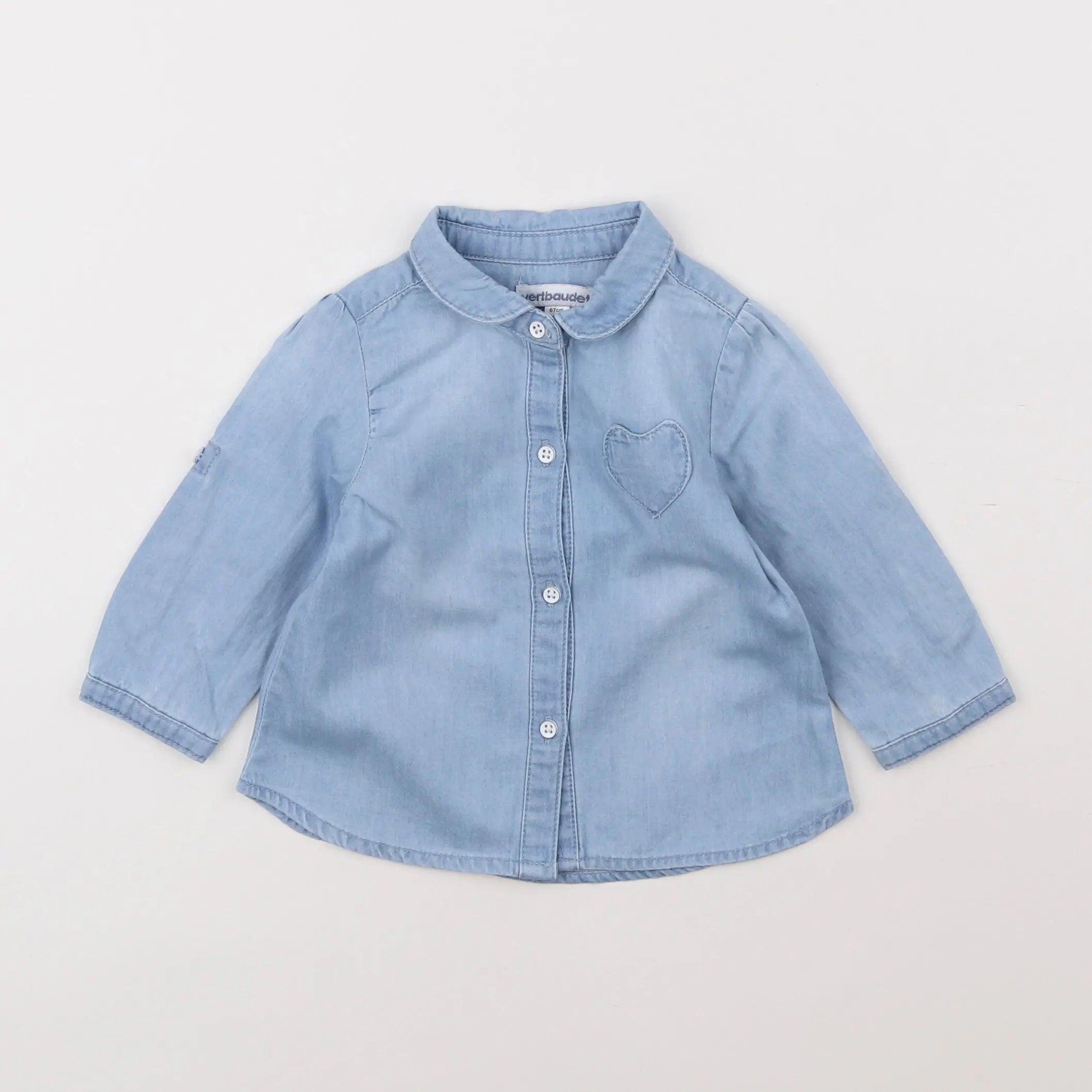 Vertbaudet - blouse bleu - 6 mois