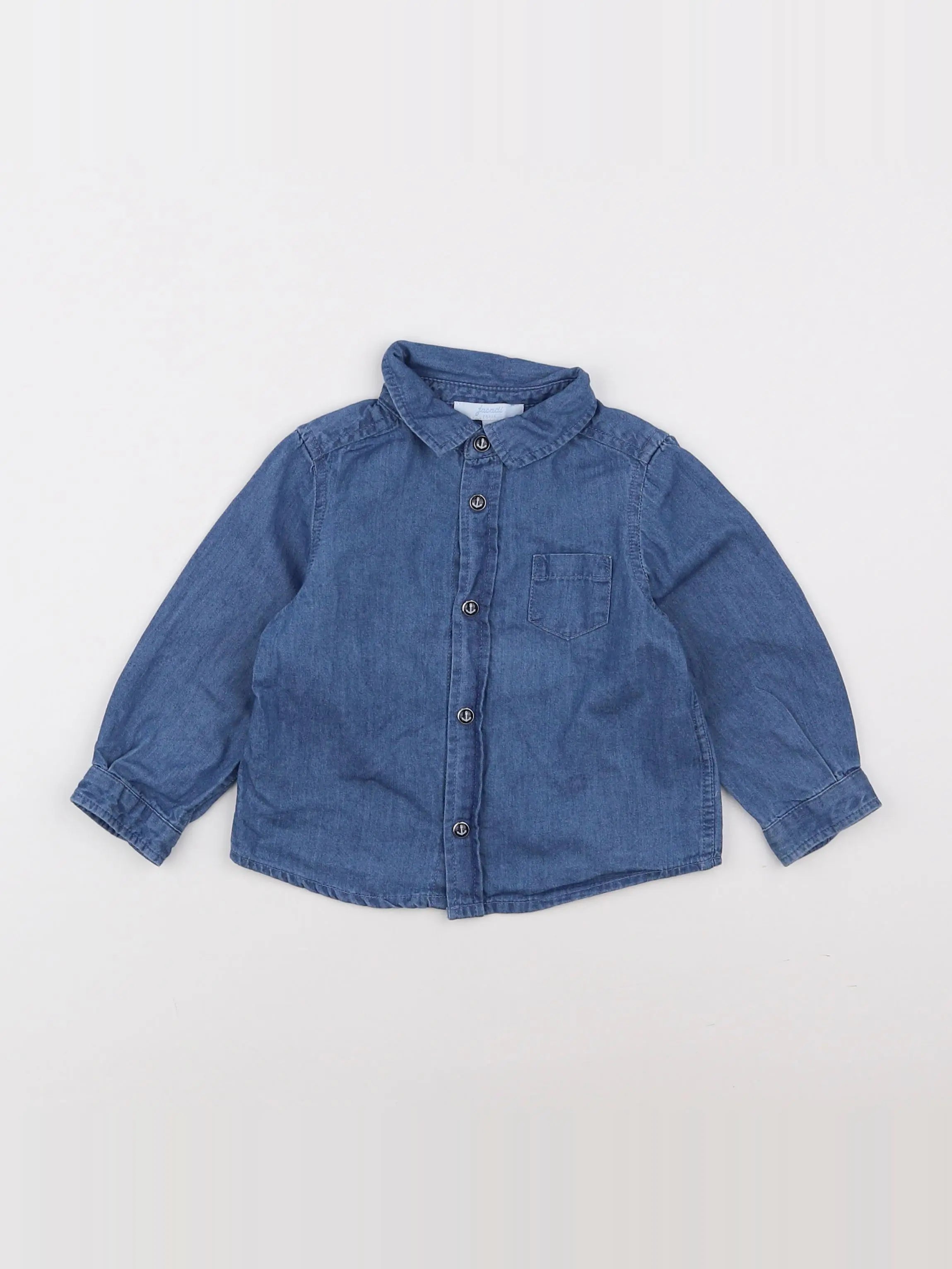 Jacadi - chemise bleu - 12 mois