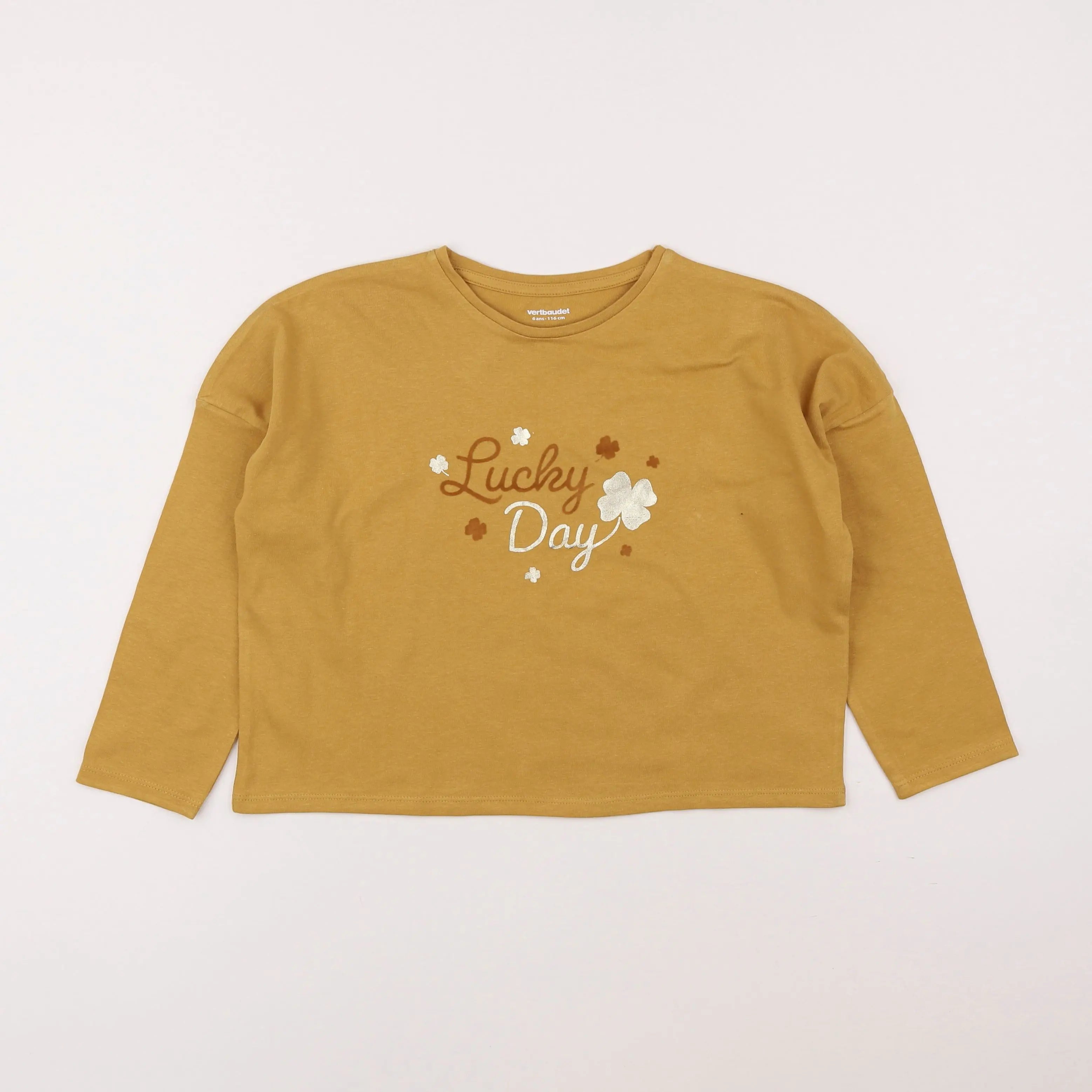 Vertbaudet - tee-shirt jaune - 6 ans