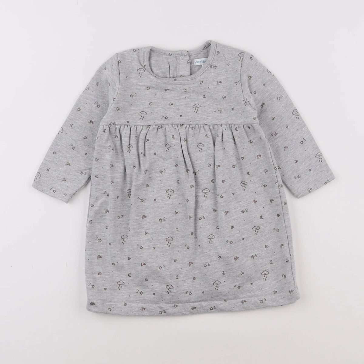 Vertbaudet - robe gris - 12 mois